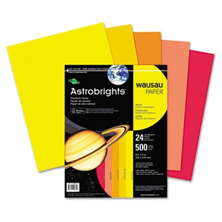 WAUSAU PAPERS Wausau Paper 20272 Astrobrights Colored Paper- 24lb- 8-1/2 x 11- Warm Assortment- 500 Sheets/Ream 20272